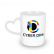 Caneca Porcelana Alça de Coração