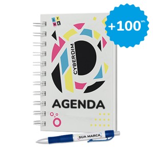 Agenda A5 - 14x20 - 2026 - 100 + Brinde Miolo Sulfite 75g P&B 14x20   Wire-O 