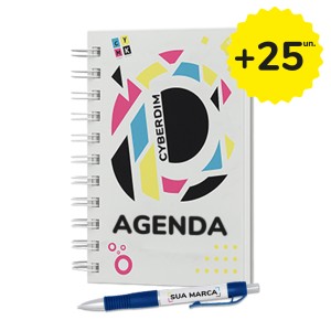 Agenda A5 - 14x20 - 2026 - 25 + Brinde Miolo Sulfite 75g P&B 14x20   Wire-O 