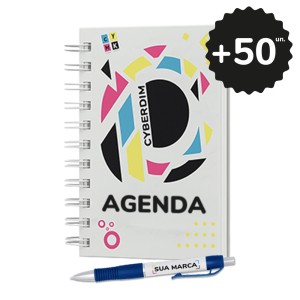 Agenda A5 - 14x20 - 2026 - 50 + Brinde Miolo Sulfite 75g P&B 14x20   Wire-O 