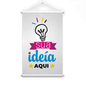 BANNER PERSONALIZADO Lona Tamanho personalizado 4x0 Brilho Madeira e cordinha 