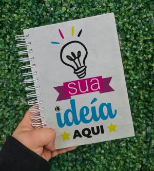 Caderno Médio A5 - 14x20 - Capa Dura - Personalizado - 100 folhas  14x20    