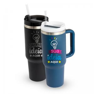 Copo Termico 1200ml Canudo Inox e Tampa     473ml Tampa + Abridor de Garrafa