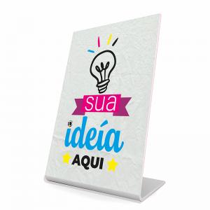 Display de Mesa Placa PS 2mm  4x0 Adesivo impressão digital  