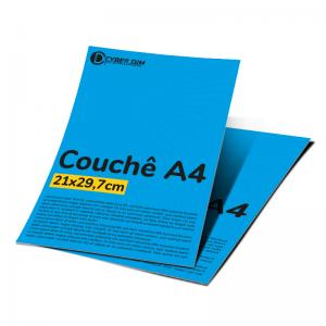Impressão Couchê A4 Couche 21x29,7cm 4x0. 4x1 ou 4x4 Impressão a Laser Brilho  