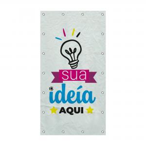 Lona com Ilhós Personalizado Lona Tamanhos variados 4x0 Impressão Digital UV Brilho Ilhós e Corte Reto 